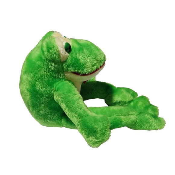 Vintage 80s Rainbow Creation Frog 14 inch Plush Green Toad Stiff Stuffed Animal - Picture 4 of 9
